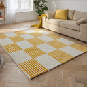 GROOVY - Tapis salon vintage années 70 jaune rayé - GRO386JAU