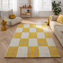 GROOVY - Tapis salon vintage années 70 jaune rayé - GRO386JAU
