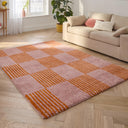 GROOVY - Tapis salon vintage années 70 orange rayé - GRO386ORA