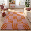 GROOVY - Tapis salon vintage années 70 orange rayé - GRO386ORA