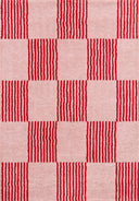 GROOVY - Tapis salon vintage années 70 rouge rayé - GRO386ROU