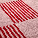 GROOVY - Tapis salon vintage années 70 rouge rayé - GRO386ROU