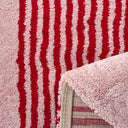 GROOVY - Tapis salon vintage années 70 rouge rayé - GRO386ROU