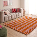 GROOVY - Tapis rétro orange rayé - GRO387ORA