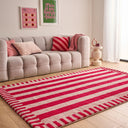 GROOVY - Tapis rétro rouge rayé - GRO387ROU