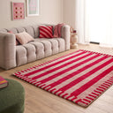 GROOVY - Tapis rétro rouge rayé - GRO387ROU