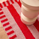 GROOVY - Tapis rétro rouge rayé - GRO387ROU