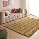 GROOVY - Tapis rétro vert rayé - GRO387VER