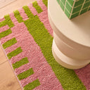 GROOVY - Tapis rétro vert rayé - GRO387VER