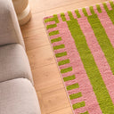 GROOVY - Tapis rétro vert rayé - GRO387VER