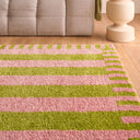 GROOVY - Tapis rétro vert rayé - GRO387VER
