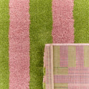 GROOVY - Tapis rétro vert rayé - GRO387VER
