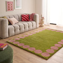 GROOVY - Tapis salon esprit seventies vert - GRO388VER