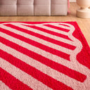 GROOVY - Tapis esprit 70’s rouge et rose - GRO389ROU
