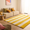 GROOVY - Tapis seventies jaune rayé - GRO390JAU