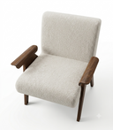Chaise Contemporain en Tissu Bouclé