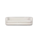 Modern Cream Curved Sofa – Plush Upholstery & Sculptural Design