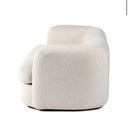 Modern Cream Curved Sofa – Plush Upholstery & Sculptural Design