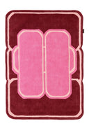 Nuage sucré – Tapis en laine - Rose et Bordeaux