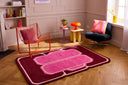 Nuage sucré – Tapis en laine - Rose et Bordeaux