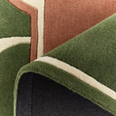 Cèdre blanc – Tapis en laine vert et marron