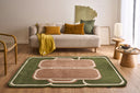 Cèdre blanc – Tapis en laine vert et marron