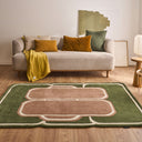 Cèdre blanc – Tapis en laine vert et marron