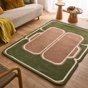 Cèdre blanc – Tapis en laine vert et marron