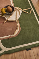 Cèdre blanc – Tapis en laine vert et marron