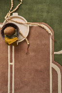 Cèdre blanc – Tapis en laine vert et marron