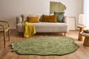 Cèdre blanc – Tapis en laine en forme organique - Vert
