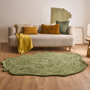 Cèdre blanc – Tapis en laine en forme organique - Vert