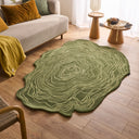 Cèdre blanc – Tapis en laine en forme organique - Vert