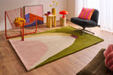 Nuage sucré – Tapis en laine multicolore vert et rose