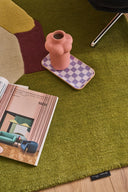Nuage sucré – Tapis en laine multicolore vert et rose
