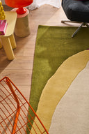 Nuage sucré – Tapis en laine multicolore vert et rose