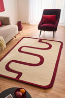 Rouge d'orage – Tapis en laine - Bordeaux