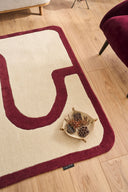 Rouge d'orage – Tapis en laine - Bordeaux