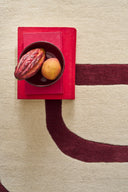 Rouge d'orage – Tapis en laine - Bordeaux