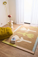 Rayon tendre – Tapis en laine pastel à motifs floraux