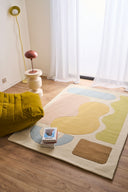 Rayon tendre – Tapis en laine multicolore doux