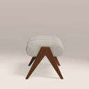 Paulo Footstool | Speckled Stone Sustainable Boucle & Walnut