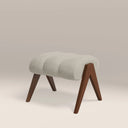 Paulo Footstool | Speckled Stone Sustainable Boucle & Walnut