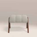 Paulo Footstool | Speckled Stone Sustainable Boucle & Walnut