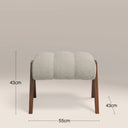 Paulo Footstool | Speckled Stone Sustainable Boucle & Walnut