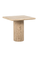 Square Travertine Pedestal Side Table | OROA Hampton