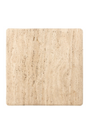 Square Travertine Pedestal Side Table | OROA Hampton