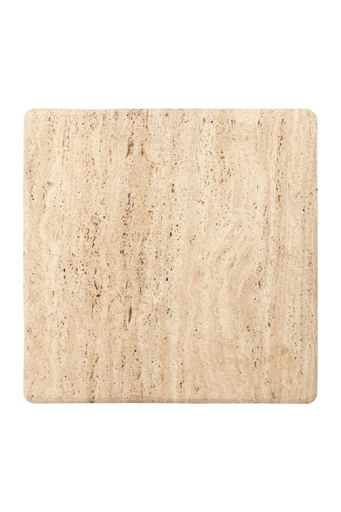 Square Travertine Pedestal Side Table | OROA Hampton