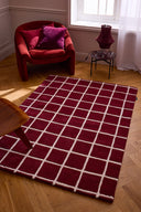Rouge d'orage – Tapis en laine linéaire - Bordeaux