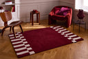 Rouge d'orage – Tapis en laine géométrique - Bordeaux